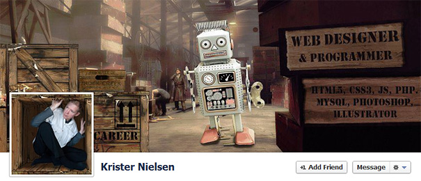 Дизайн на креативно кавър изображение за Facebook профил - Krister Nielsen Дизайн на креативно кавър изображение за Facebook профил - Krister Nielsen